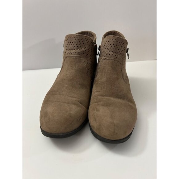 G.H. BASS Maggie Ankle Bootie Women's Sz 8.5 Beige Leather Side Zip Round Toe - Picture 2 of 8